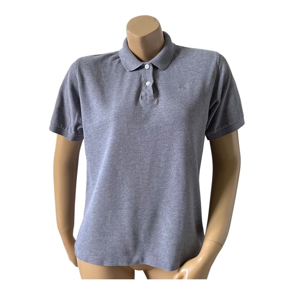 BROOKS BROTHERS Womens Size Small Gray Cotton Short Sleeve Collared Polo Shirt0